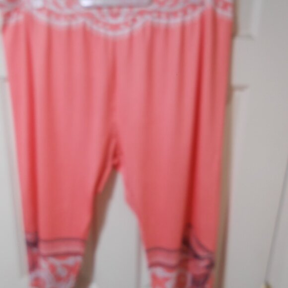 WOMEN'S SIZE 4X ROSE GAL CAPRI LOUNGE SLEEP PANTS PINK POLYESTER 👩 - Picture 3 of 9